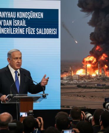 Netanyahu Konusurken Irandan Israil Rafinerilerine Fuze Saldirisi gemini