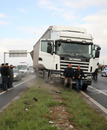 Samsun Ankara Yolunda Korku Dolu Anlar Freni Bosalan Tir Refuje Cikti gemini