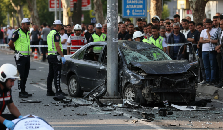 Samsun Atakumda feci kaza Mustafa Gurkan Celik hayatini kaybetti gemini