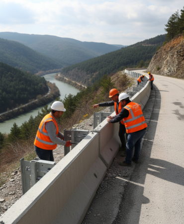 Samsun Ayvacikta riskli yollara 3 bin metrelik guvenlik kalkani gemini