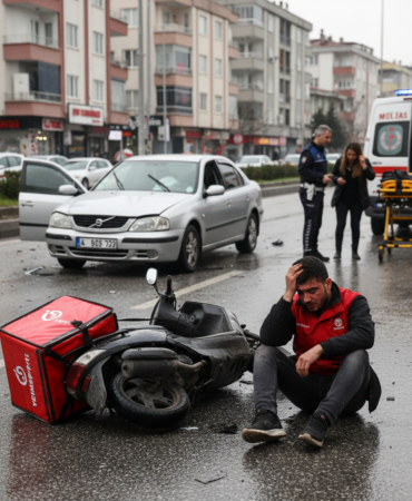Samsun Ilkadimda Korkutan Kaza Kurye ile Otomobil Carpisti gemini