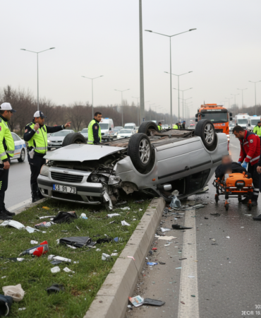 Samsun Ilkadimda Korkutan Kaza Refuje Carpan Arac Devrildi gemini