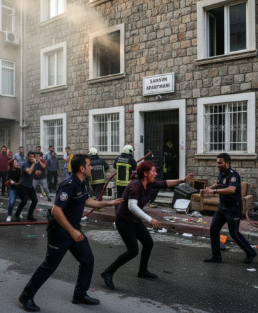 Samsunda apartmanda panik Komsu kavgasi yanginla bitti gemini