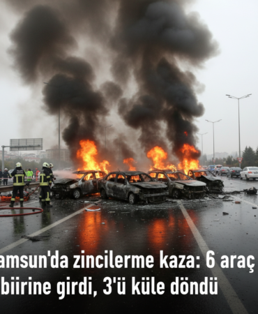 Samsunda zincirleme kaza 6 arac birbirine girdi 3u kule dondu gemini