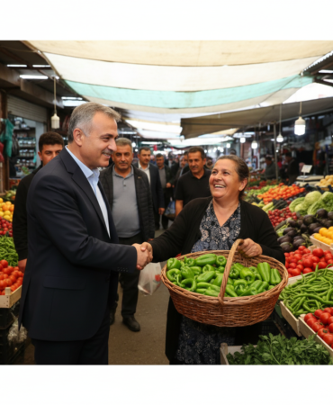 Baskan Ibrahim Sandikci Karsiyaka Mahallesi pazarini ziyaret etti gemini